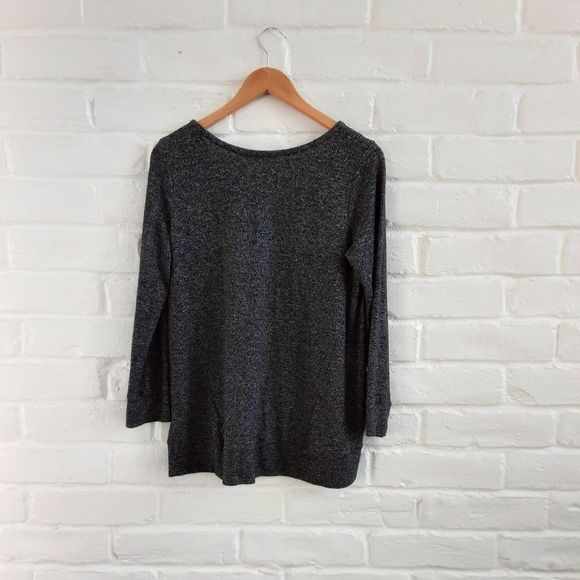 Soft Surroundings Top Womens Large Black Tunic Knit Sweater V Neck Long Sleeve. - Picture 4 of 5